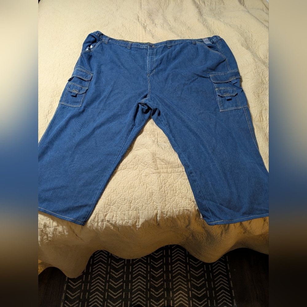 Blue Cargo Pants with Relaxed Fit